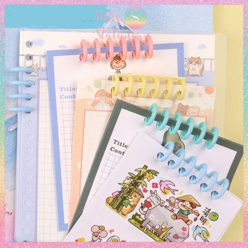 [HOTIS] Combo 2 thanh còng nhựa màu macaron làm sổ còng - Binder A5/ B5/ A4