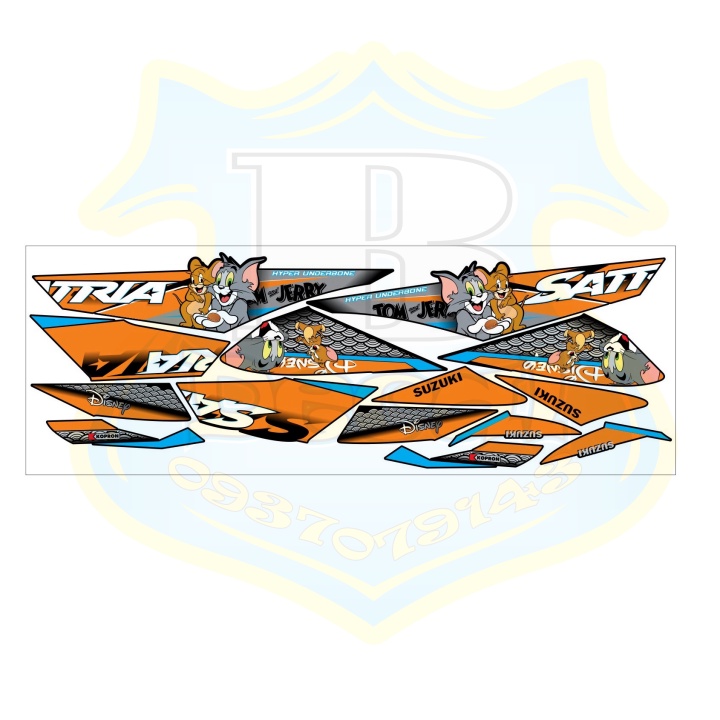 ( Quí khách vui lòng mang ra tiệm cho thợ dán ) Tem satria fi hoạt hình