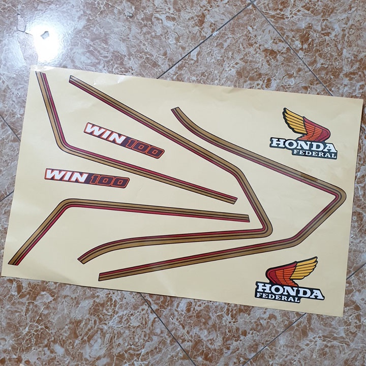 Bình xăng to xe Win 100 kèm nắp khóa bình xăng - Tem dán xe Win 100 - SPB-DG