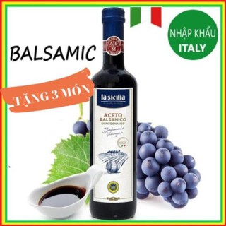 Nguyenbao [Vua Giấm] Giấm (Dấm) Nho Đen Balsamic Lasicilia 500ml - Gia Vị Chuyên Dùng Các Món Nướng, Trộn Salad