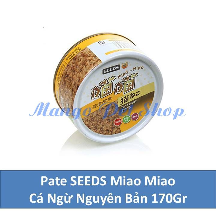 Pate SEEDS Miao Miao Cho Mèo Vị Cá Ngừ Nguyên Bản Lon 170Gr