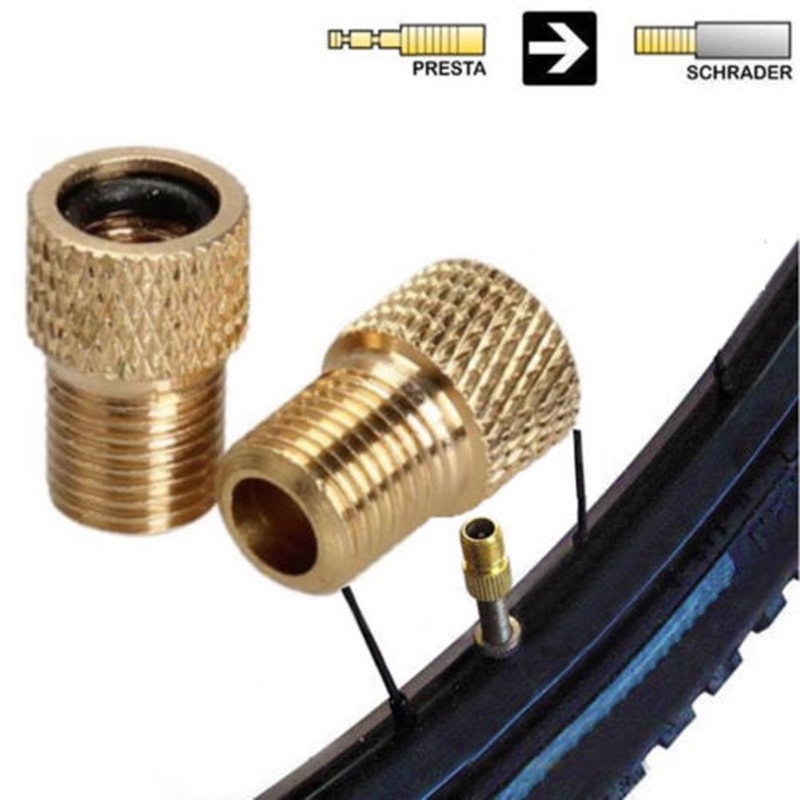 Đầu chuyển đổi van Presta sang Schrader phù hợp để bơm lốp xe đạp