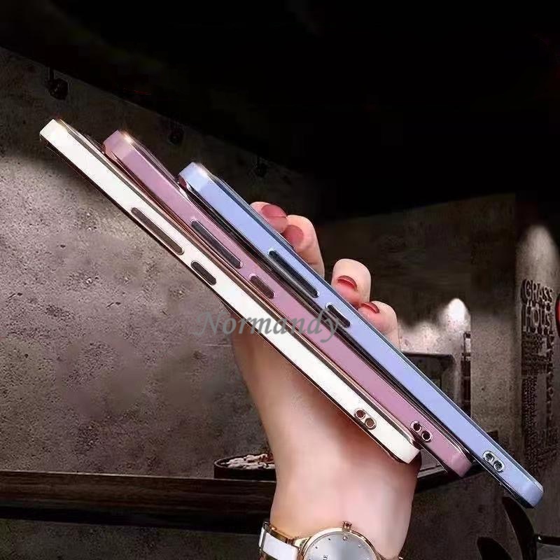 Ốp Điện Thoại Viền Thẳng Mềm Mạ Màu Hình Trái Tim Thời Trang Cho Realme C35 9i 8i GT Master Edition 2022