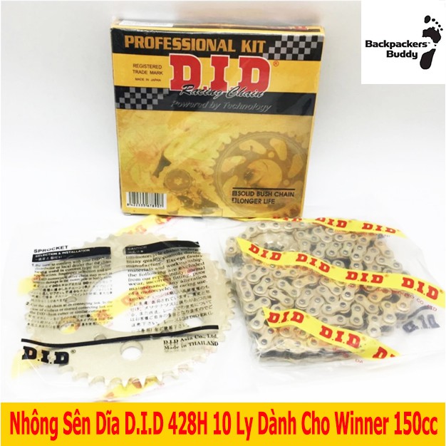 Bộ Nhông Sên Dĩa 10 Ly D.I.D Dành Cho Exciter/ Winner 150cc