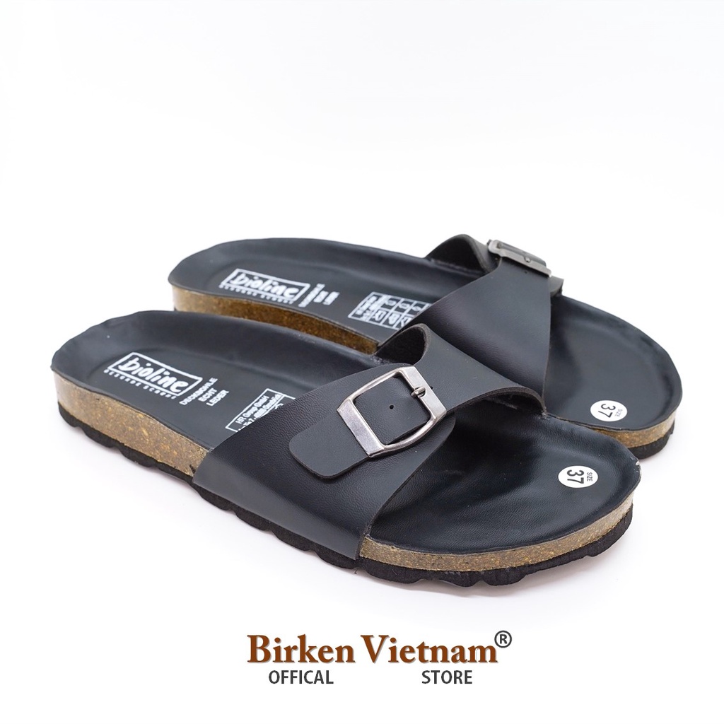 Mã PU08 Dép Da PU Đế Trấu Quai Ngang Cách Tân Unisex Birken Vietnam Bioline