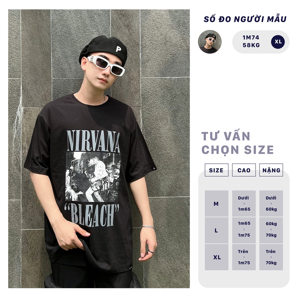 Áo thun local brand in hình Nirvana Bleach City Cycle cotton form rộng nam nữ oversize unisex