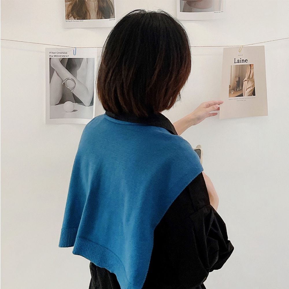 Khăn choàng cổ bằng vải len cashmere màu trơn phong cách Hàn Quốc cổ điển thời trang thu đông cho nữ