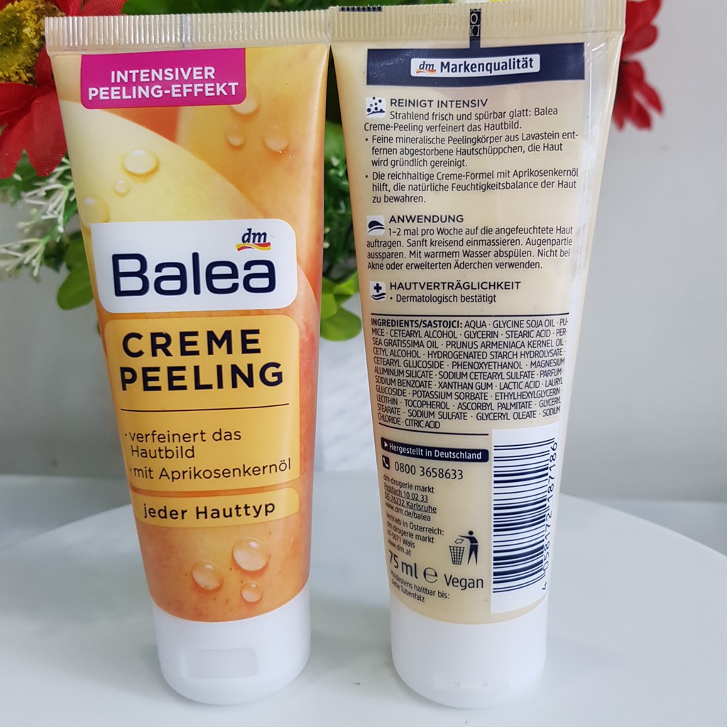 Gm store- Tẩy tế bào chết cho mặt Balea Creme Peeling, 75 ml