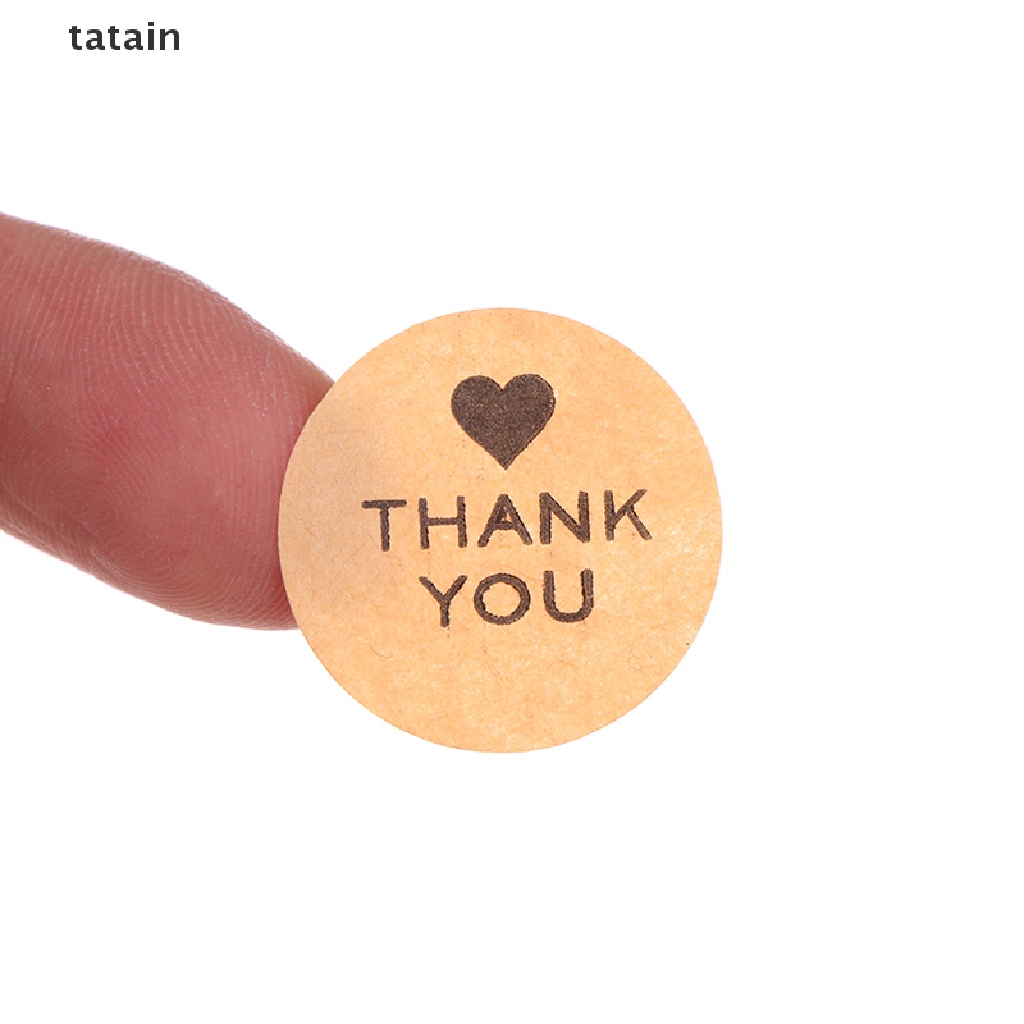 Set 500 nhãn dán họa tiết chữ thank you và trái tim để trang trí sổ tay thủ công CVX