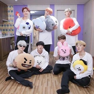 Gấu bông BT21, Gối ôm BTS chất vải nhung dãn 4 chiều size lớn, phong cách Hàn Quốc, Gấu bông cao cấp TEDDYBEAR