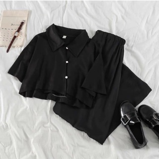 Set Croptop + Quần ống rộng dài (Pass New 100%)