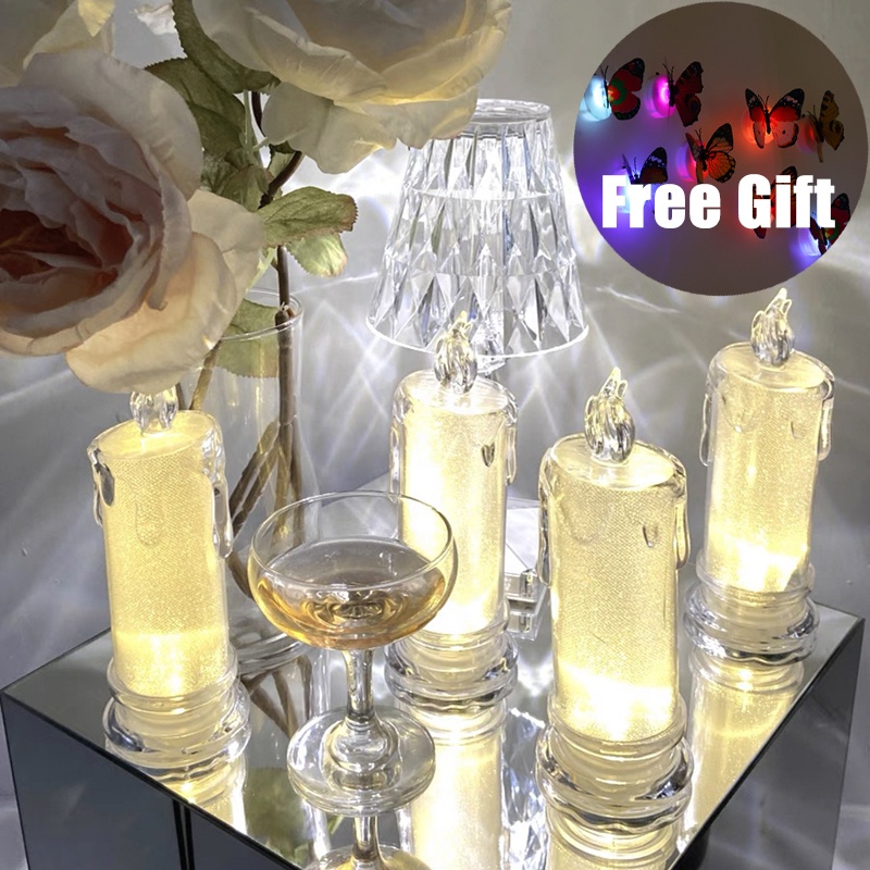 Nến Acrylic Trong Suốt Trang Trí Giáng Sinh