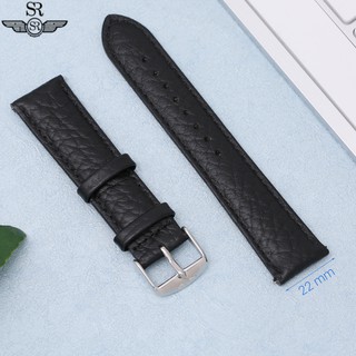 Dây da đồng hồ SR Watch chính hãng 1500.41 Đen