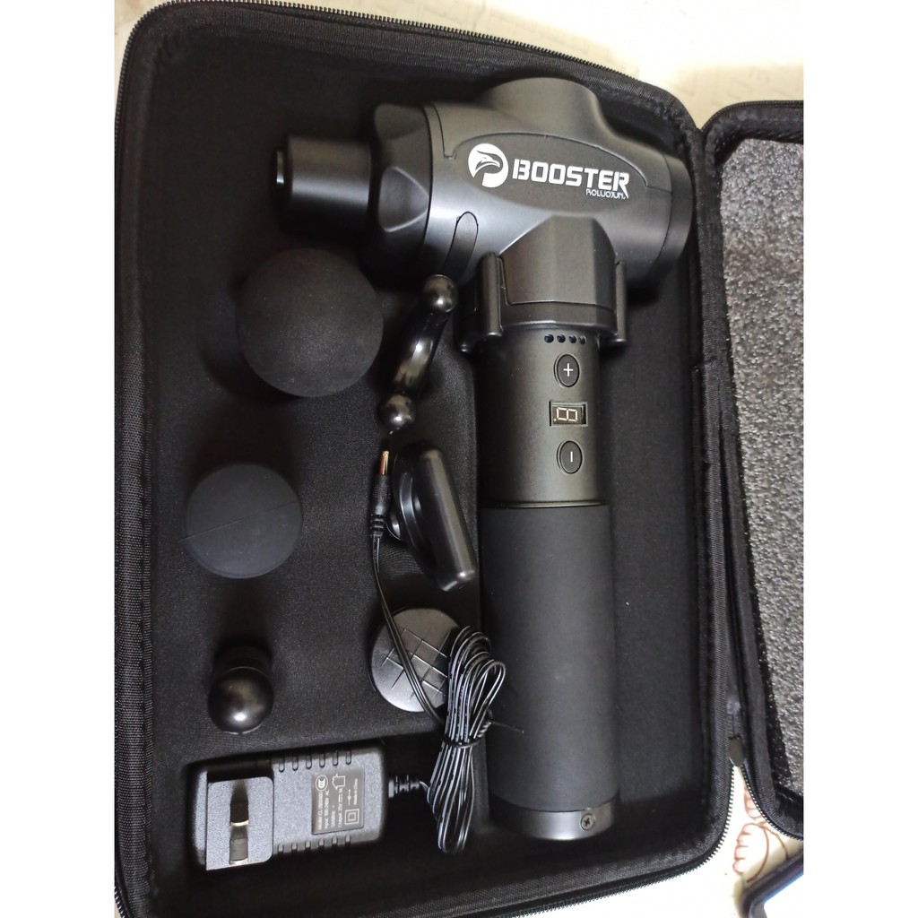 [New] BOOSTER E - 9 mức độ (máy to khỏe chịu áp lực tốt) 6 đầu massage - Máy massage gun thư giãn cơ bắp