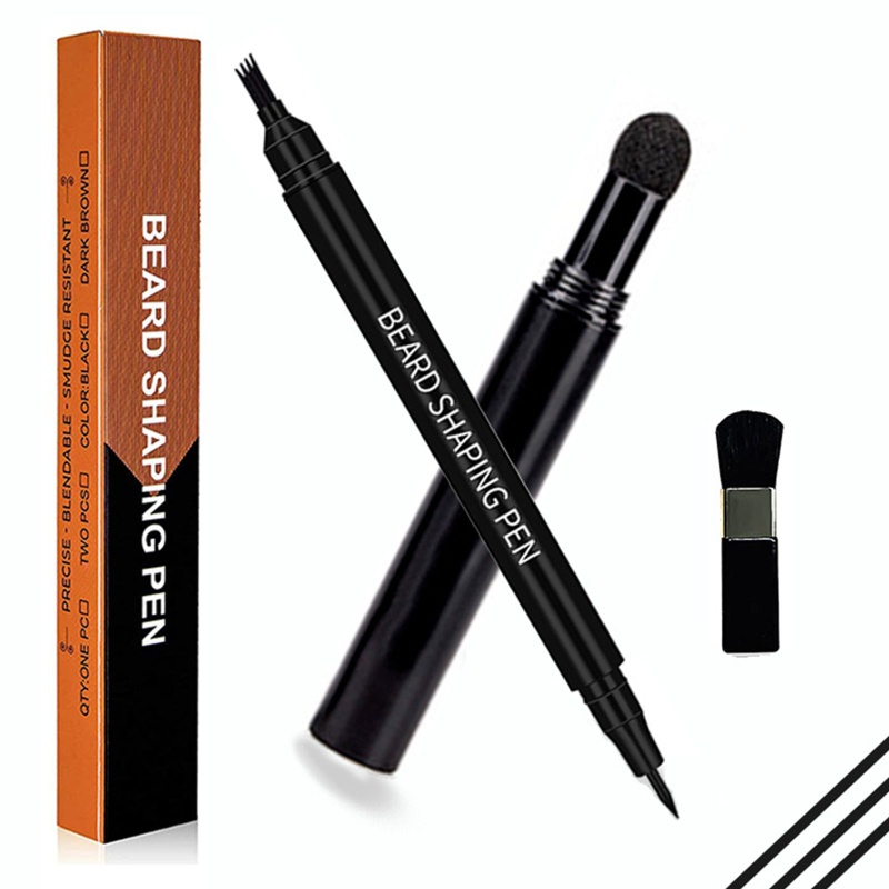 Set 3 Bút Kẻ Râu Đầu 4 Râu Chống Nước Lâu Trôi Tự Nhiên Cho Nam