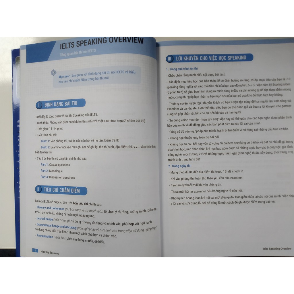 Sách IELTS KEY SPEAKING – Công thức học nhanh IELTS – Speaking part 1, 2, 3
