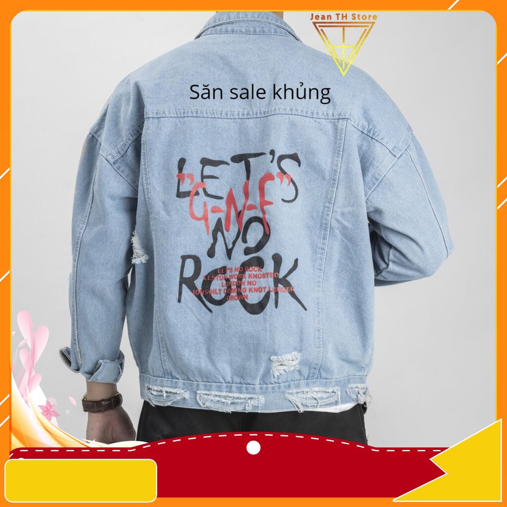 Áo khoác jean nam  Lets No Rock, áo khoác bò cao cấp AKB18 blue_shop8