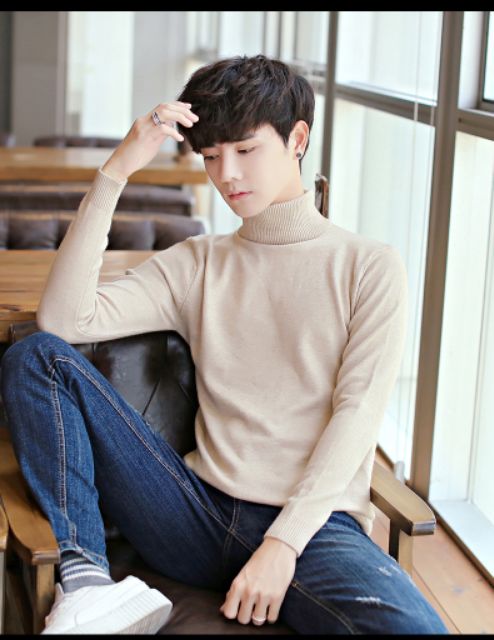 [FREESHIP 99K] Áo len cổ lọ màu be sữa