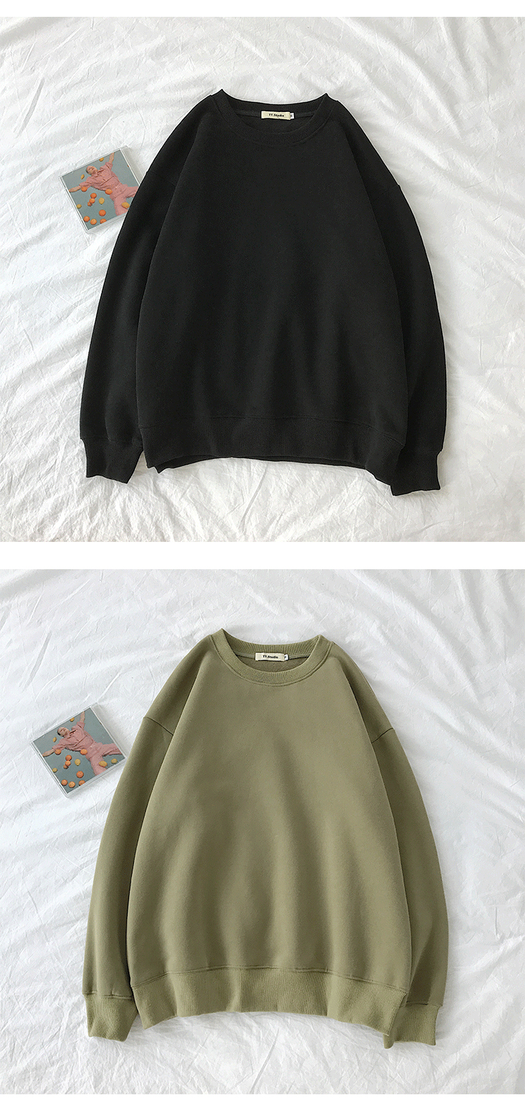 Áo nỉ dài tay dáng rộng thời trang dành cho cặp đôi | BigBuy360 - bigbuy360.vn