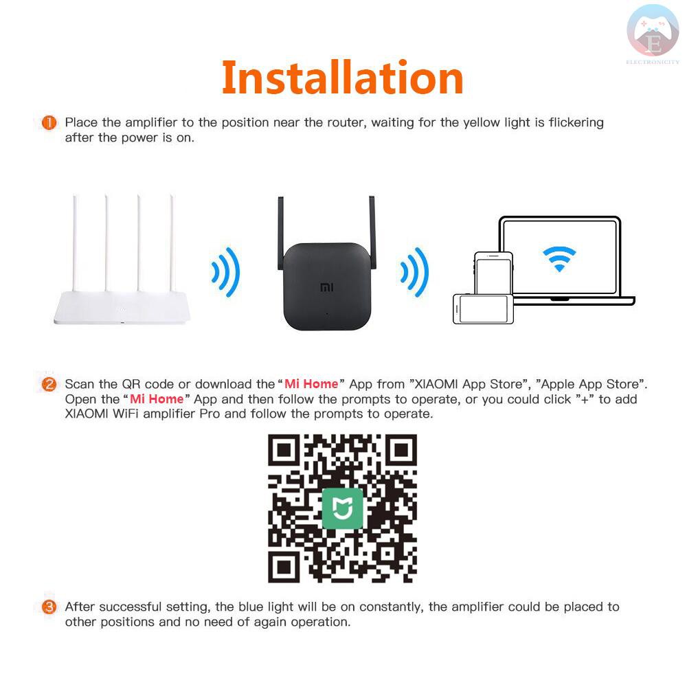 Original Kích sóng Wifi Xiaomi Repeater PRO băng thông 300 Mbps