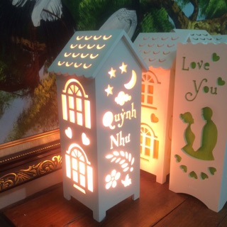 Đèn ngủ để bàn. Khắc chữ theo yêu cầu. Quà tặng bạn gái ý nghĩa.