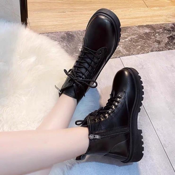 Giày boot nữ ullzang 🧡HÀNG TRUNG🧡 thời trang màu đen siêu hót full box bill - Jumestore | BigBuy360 - bigbuy360.vn