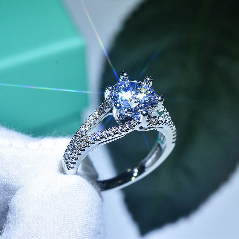 Nhẫn Đeo Tay Kim Loại Mặt Hình Mũi Tên Đính Đá Pt 950 Karat