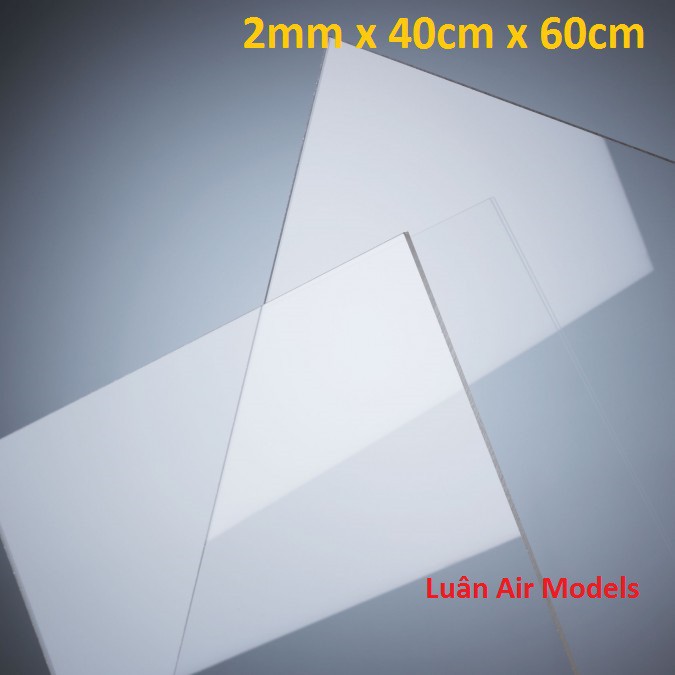 [2mm 40x60cm] Combo 2 tấm nhựa mica cứng trong suốt làm hồ cá, hộp kính, ốp biển số,cắt theo yêu cầu (VA244x2)- Luân Air