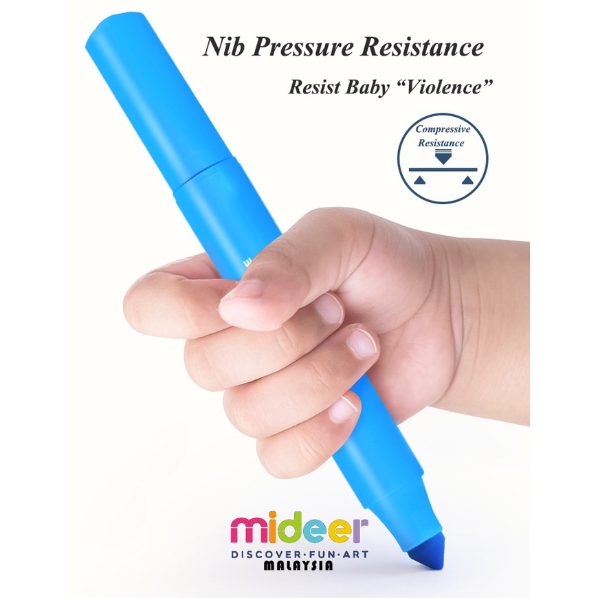 Bút Lông Màu Thân To Dễ Cầm Nguyên Liệu An Toàn Dễ Dàng Tẩy Rửa Mideer - Washable Marker Mideer