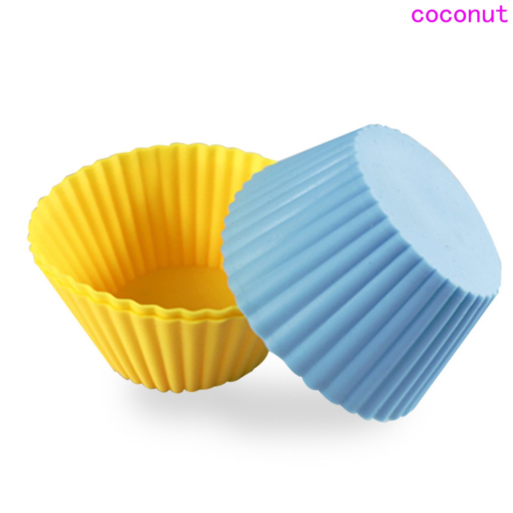Set 8 Cốc Silicon Làm Bánh Cupcake Nhiều Màu