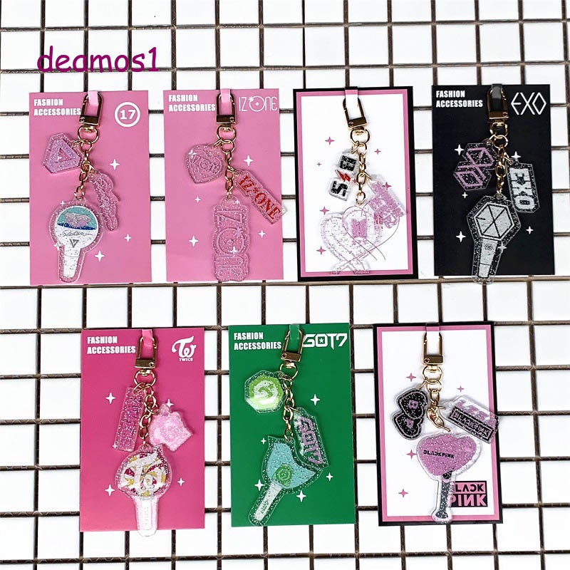 Móc Khóa Acrylic Trong Suốt Hình Nhóm Nhạc Kpop Bts Blackpink Twice Seventeen Exo Izone Got7