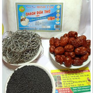 Combo 1kg Thạch Dừa Thô+ Phổ tai+táo đỏ+ hạt é