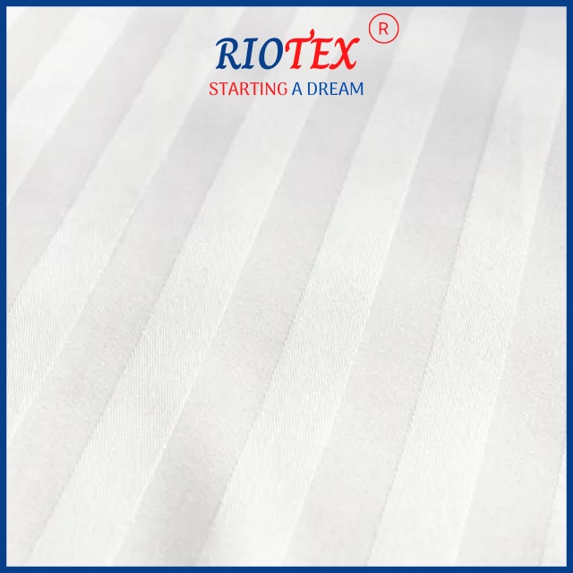 T300 VỎ CHĂN Trắng Sọc Cotton Chần Gòn Cao Cấp Cho Khách Sạn, Nhà Nghỉ  RIOTEX - Kích Thước 1m6/1m8/2m2