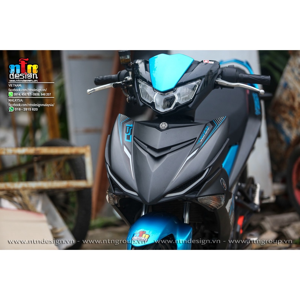 Tem Rời Dán Xe Exciter 150 Mẫu Zin 2021 Chữ Y15ZR Đen Xanh Xám Cực Chất, Hàng 3 Lớp Chất Lượng Cao
