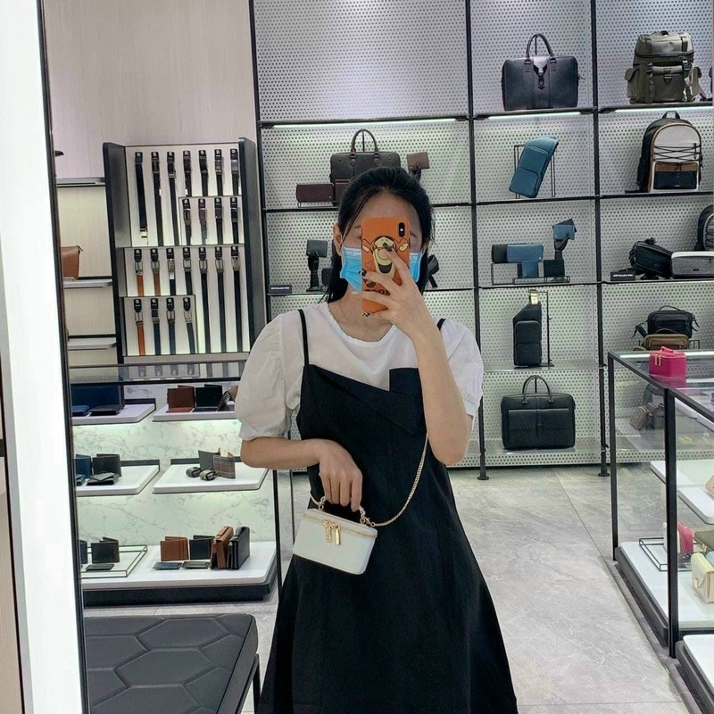 Cốp mini pe rô cỡ 14cm-ko đe vưa dt (full box) kèm túi vải - HANA BAG