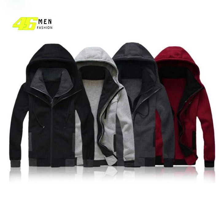 Áo khoác nam vải nỉ cotton cổ đứng phối nón thời trang MFK024 | BigBuy360 - bigbuy360.vn