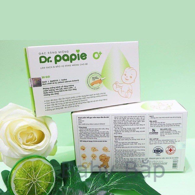 Gạc rơ lưỡi Dr Papie hộp 30 gói