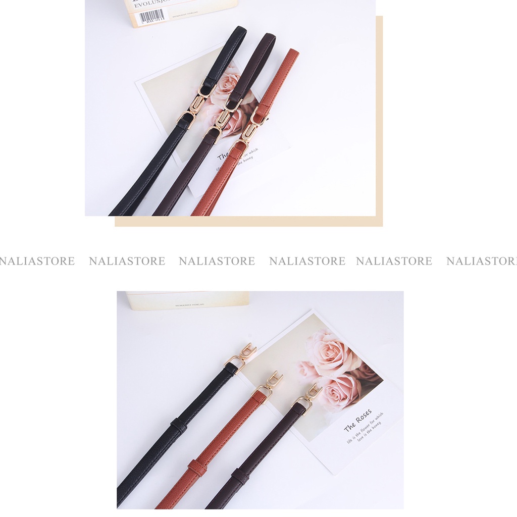 Thắt lưng nữ nhỏ 1,5cm khoá kim loại tiện dụng Naliastore mã TLNA2