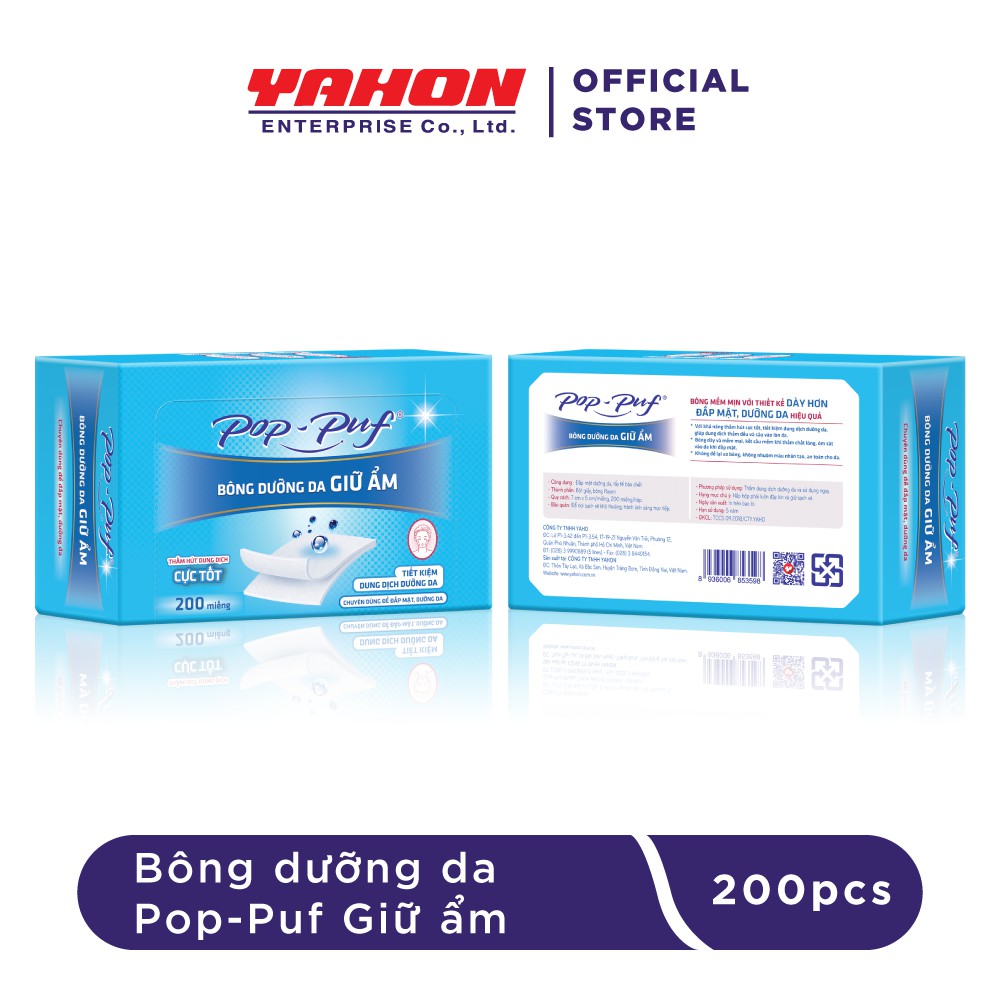 COMBO 3 HỘP BÔNG DƯỠNG DA GIỮ ẨM POP-PUF AIRLAID 200 MIẾNG