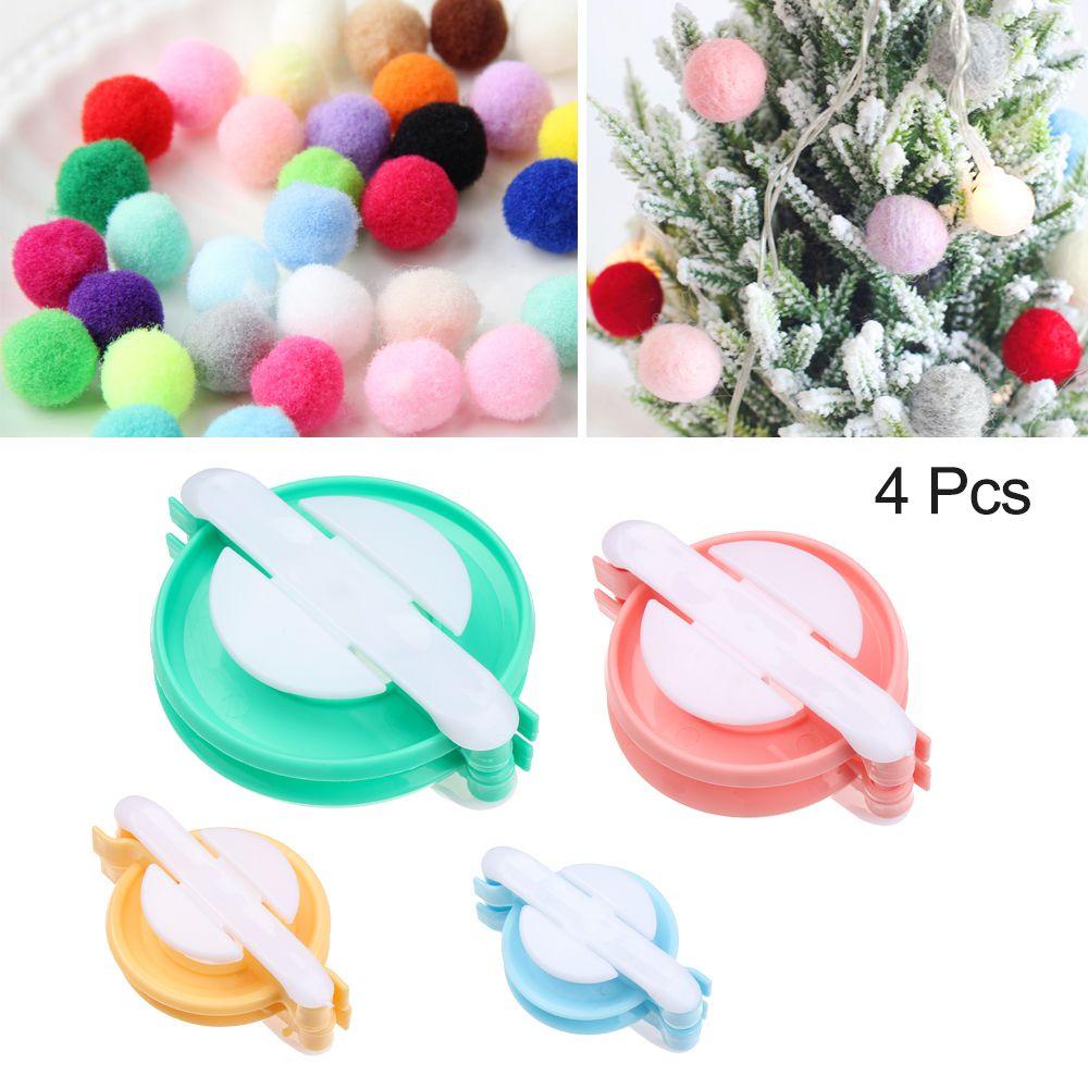 Bộ 4 Dụng Cụ Làm Quả Cầu Lông Xù Tròn Thủ Công Đa Ứng Dụng