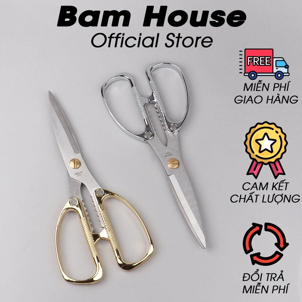 Kéo bếp nhật bản bam house cán inox lưỡi thép không gỉ siêu bền cao cấp - ảnh sản phẩm 1