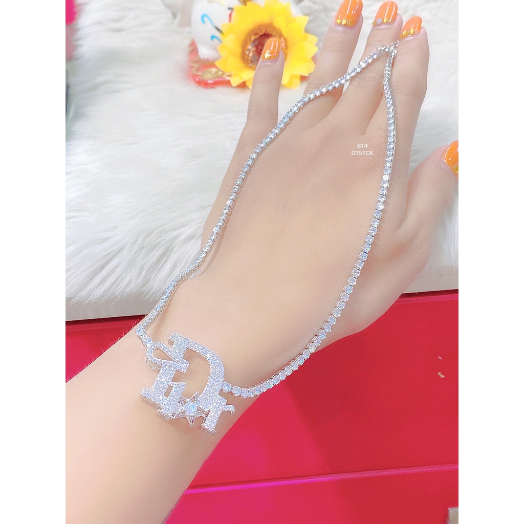 Dây chuyền đính đá UHA mạ vàng 18K - vàng trắng DC15