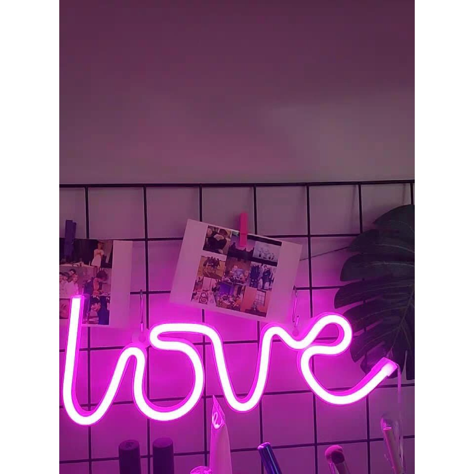 [SALE SỐC] Đèn neon led chữ Love trang trí phòng siêu sáng, siêu đẹp. Nhiều màu cho khách chọn.