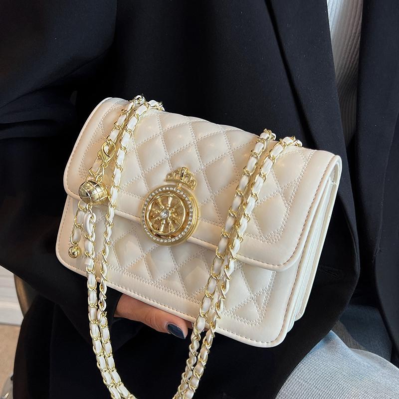 Túi Đeo Chéo Hình Vuông Nhỏ Họa Tiết Kim Cương Phong Cách Mới Mùa Hè Cho Nữ