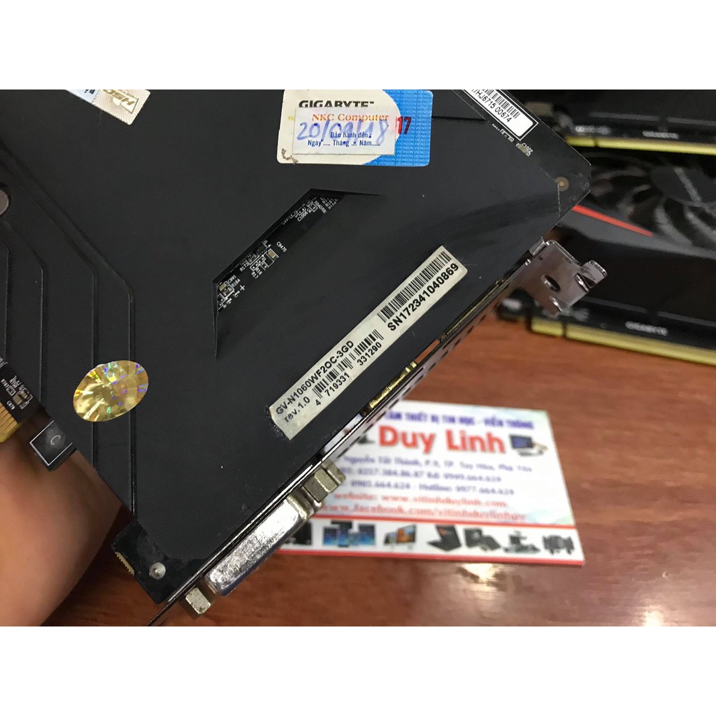 Vga Gigabyte GTX 1060 3G còn bảo hành 01 tháng