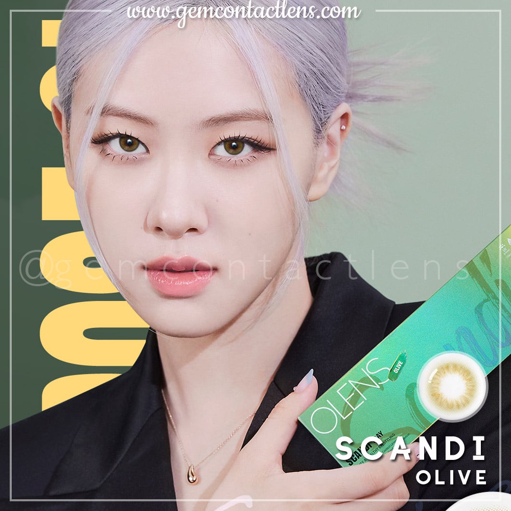 [Lens 1 ngày] Áp tròng SCANDI OLIVE - OLENS KOREA - Lens Ẩm Cao Không Viền Không Giãn Tông Tây Phù Hợp Cho Mắt Nhạy Cảm