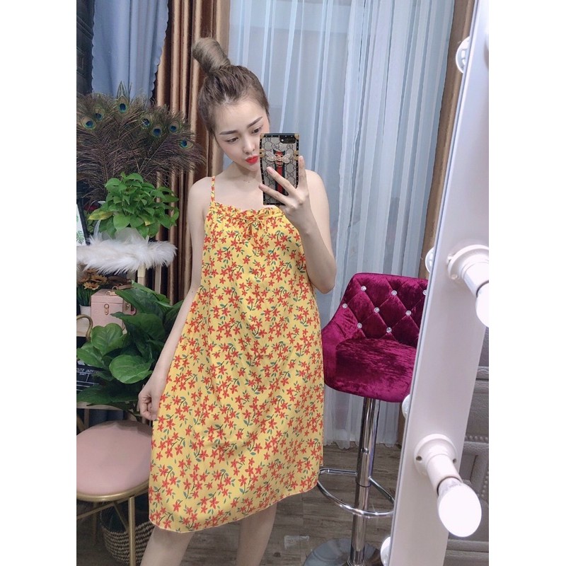 Đầm bông 2 dây mặc nhà mát | BigBuy360 - bigbuy360.vn