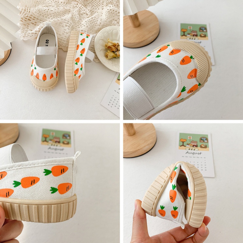 Giày Vải Canvas In Họa Tiết Xinh Xắn Cho Bé Gái