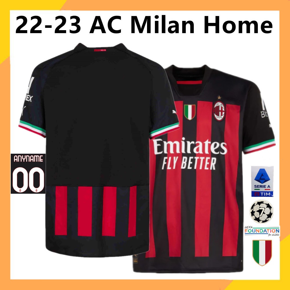 Áo Bóng Đá Câu Lạc Bộ AC Milan 22-23 Size S-4XL