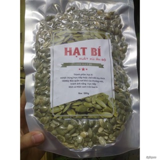 Hạt bí sống tách vỏ, xuất sứ ấn độ, kl 500g